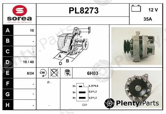 Snra PL8273 — Alternator