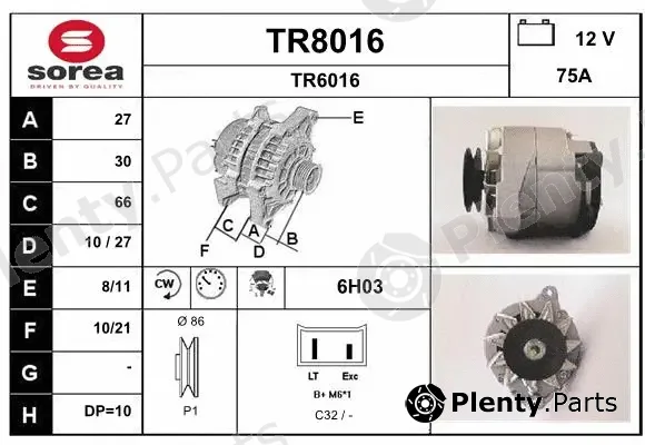 Snra TR8016 — Alternator