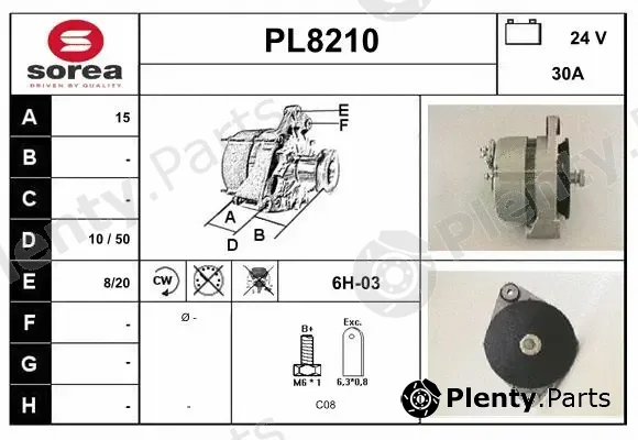 Snra PL8210 — Alternator
