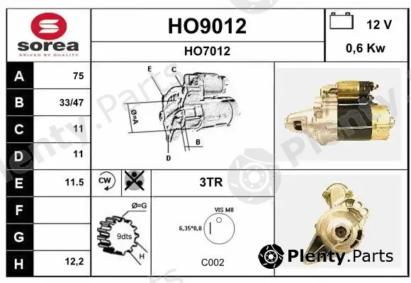Snra HO9012 — Starter