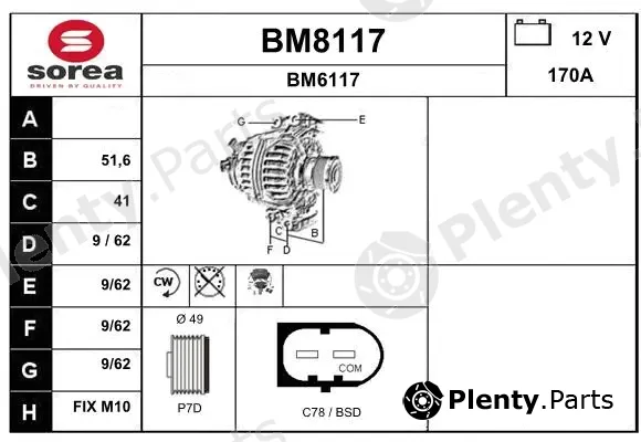 Snra BM8117 — Alternator