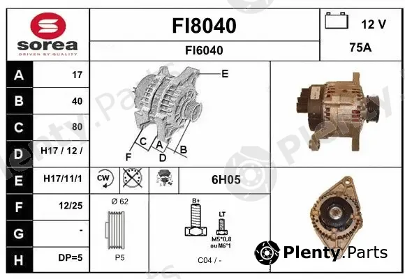 Snra FI8040 — Alternator