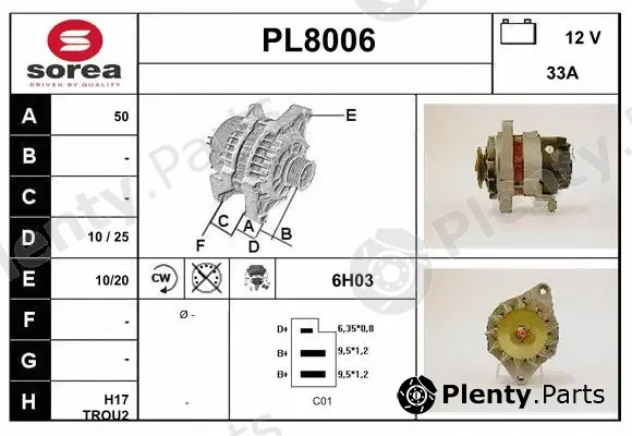 Snra PL8006 — Alternator