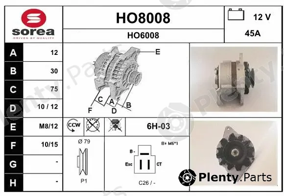 Snra HO8008 — Alternator