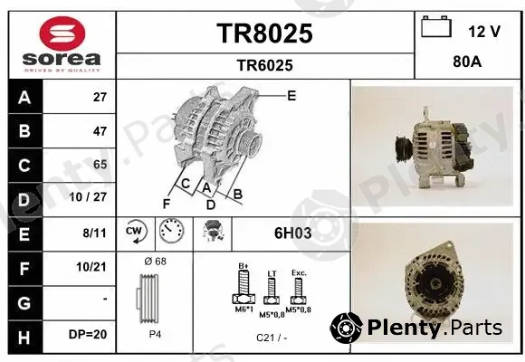 Snra TR8025 — Alternator