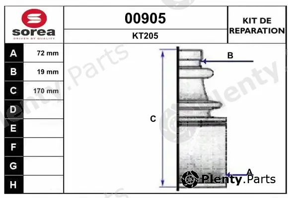 Snra 00905 — Bellow Kit, drive shaft