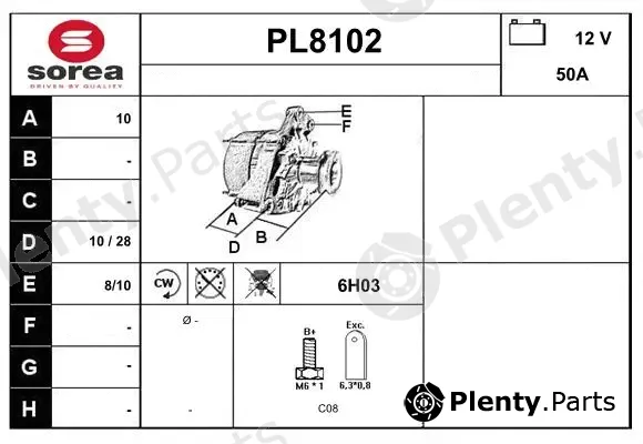Snra PL8102 — Alternator