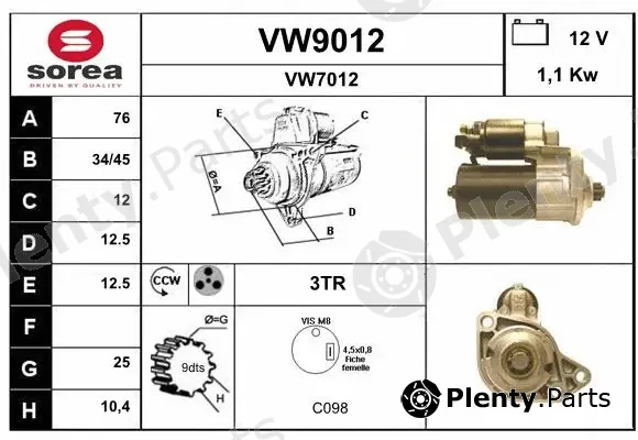 Snra VW9012 — Starter