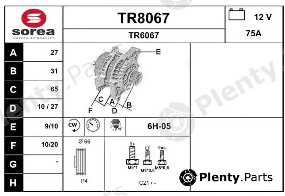 Snra TR8067 — Alternator