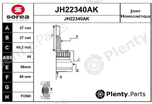 Snra JH22340AK — Joint Kit, drive shaft