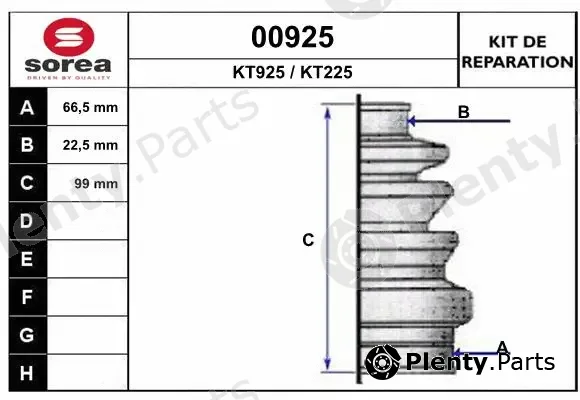 Snra 00925 — Bellow Kit, drive shaft