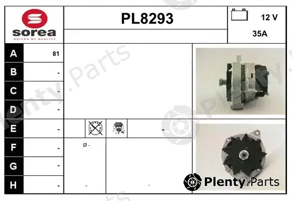 Snra PL8293 — Alternator