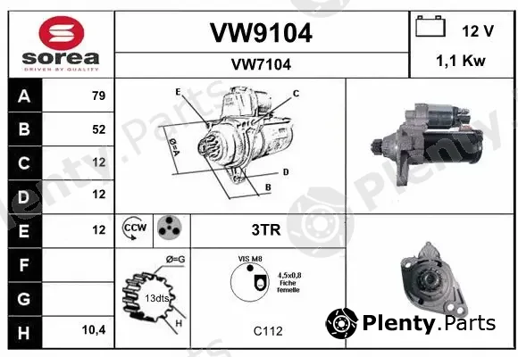 Snra VW9104 — Starter