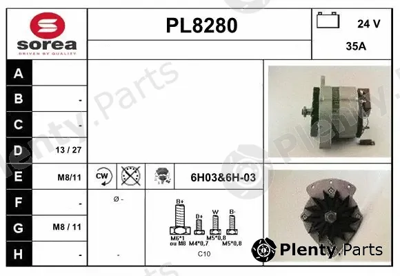 Snra PL8280 — Alternator