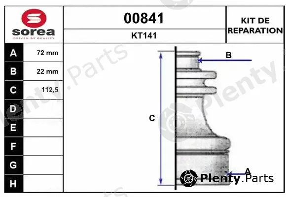 Snra 00841 — Bellow Kit, drive shaft