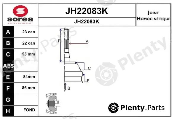 Snra JH22083K — Joint Kit, drive shaft