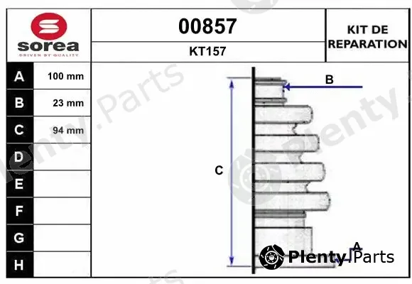 Snra 00857 — Bellow Kit, drive shaft
