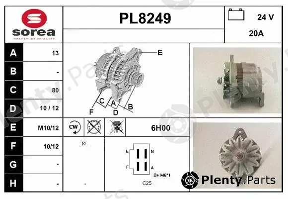 Snra PL8249 — Alternator