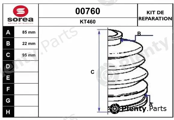 Snra 00760 — Bellow Kit, drive shaft