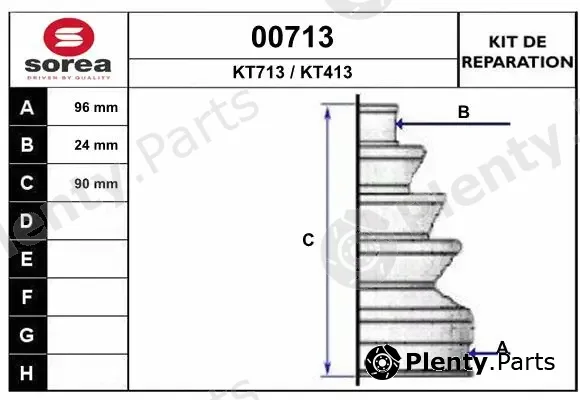 Snra 00713 — Bellow Kit, drive shaft