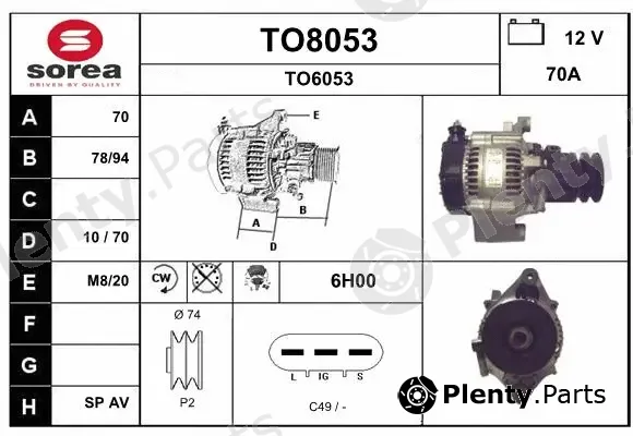 Snra TO8053 — Alternator