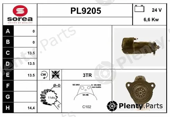 Snra PL9205 — Starter