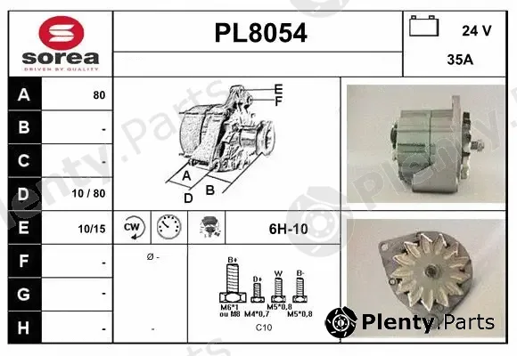 Snra PL8054 — Alternator