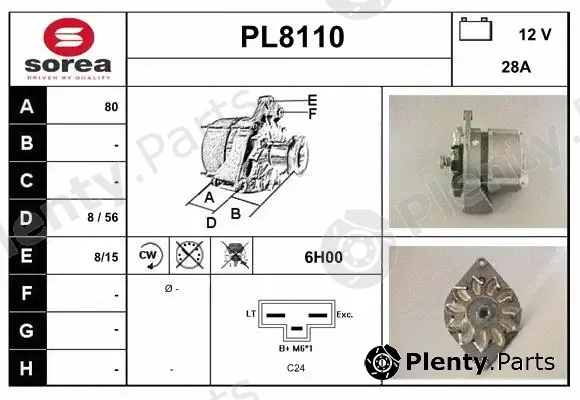 Snra PL8110 — Alternator