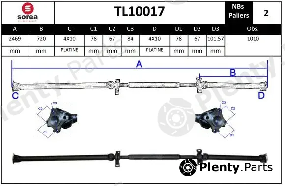 Snra TL10017 — Propshaft, axle drive