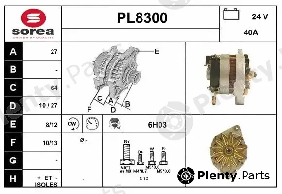 Snra PL8300 — Alternator