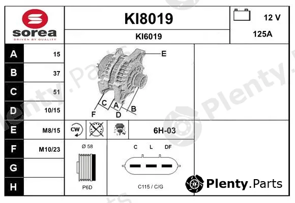 Snra KI8019 — Alternator