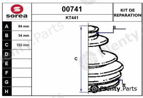 Snra 00741 — Bellow Kit, drive shaft
