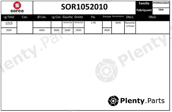 Snra SOR1052010 — Steering Gear