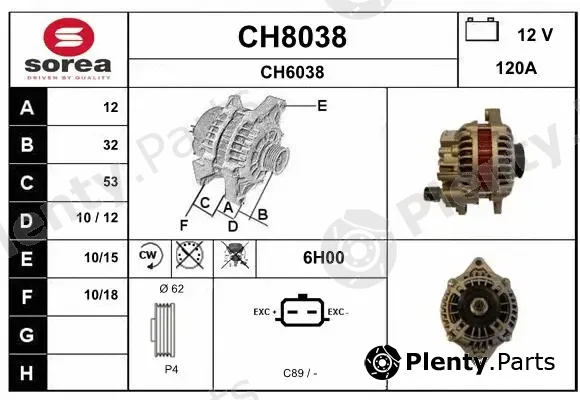 Snra CH8038 — Alternator