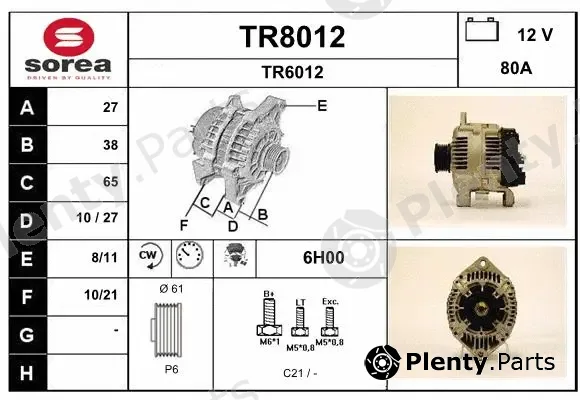 Snra TR8012 — Alternator