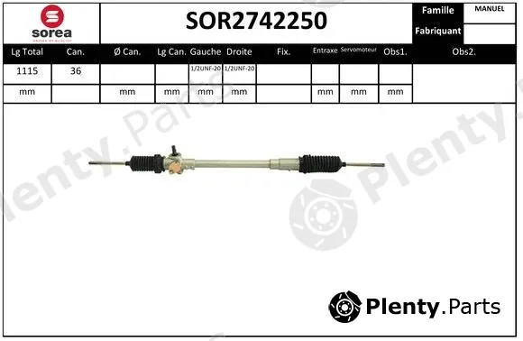 Snra SOR2742250 — Steering Gear