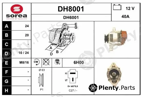 Snra DH8001 — Alternator