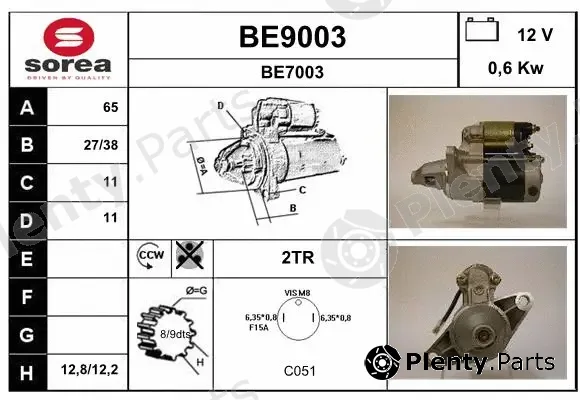 Snra BE9003 — Starter