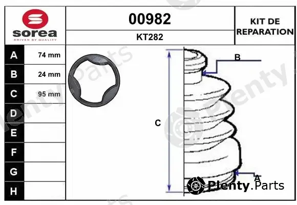 Snra 00982 — Bellow Kit, drive shaft