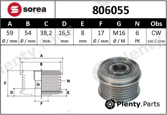 Snra 806055 — Alternator Freewheel Clutch
