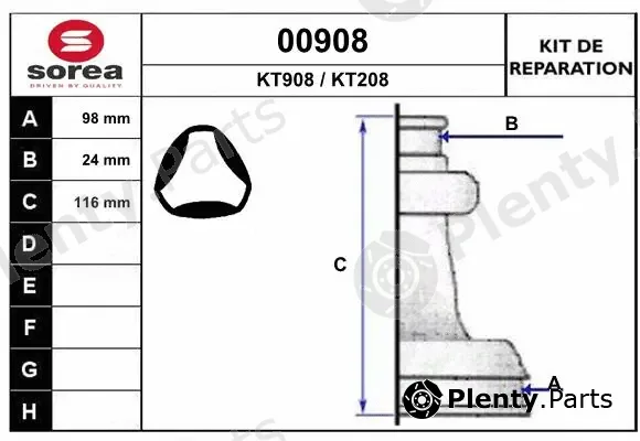 Snra 00908 — Bellow Kit, drive shaft