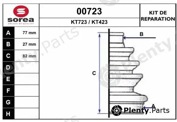 Snra 00723 — Bellow Kit, drive shaft