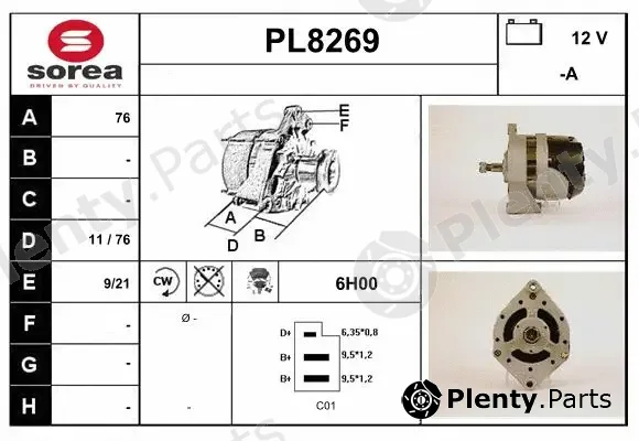 Snra PL8269 — Alternator