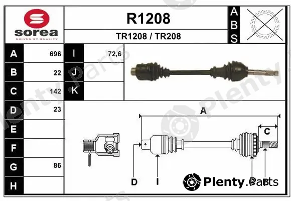 Snra R1208 — Drive Shaft