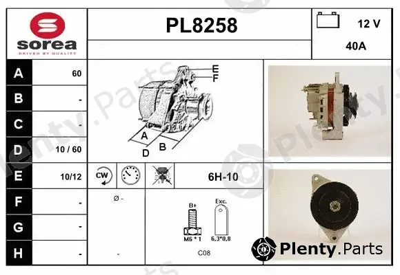 Snra PL8258 — Alternator