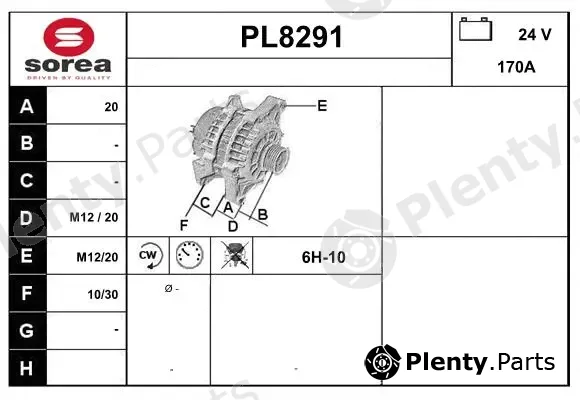 Snra PL8291 — Alternator