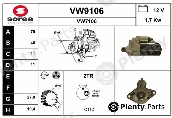 Snra VW9106 — Starter