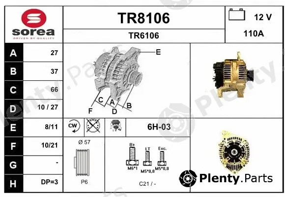 Snra TR8106 — Alternator