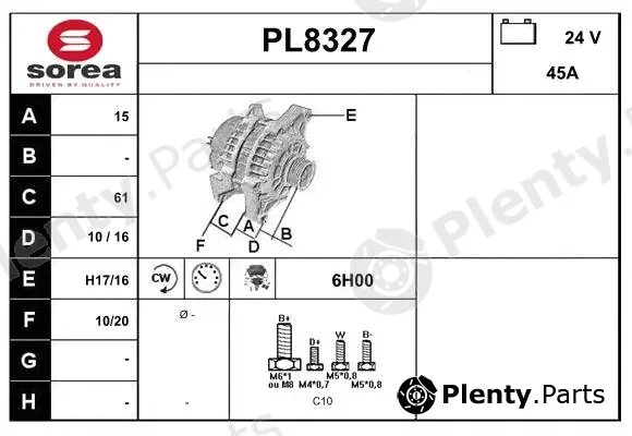 Snra PL8327 — Alternator
