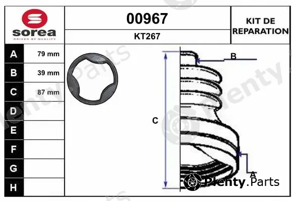 Snra 00967 — Bellow Kit, drive shaft